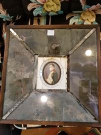 set of three hand painted miniatures on Porcelain ( I left her original price tags on many of the better items)