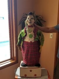 WE haven't named him yet, perhaps some of you can think of a good name  for this awesome electric inflatable clown display? He still works!