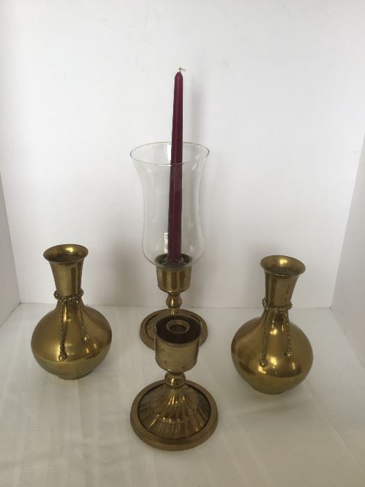Brass Candle Holders & Vase https://www.ctbids.com/#!/description/share/16113