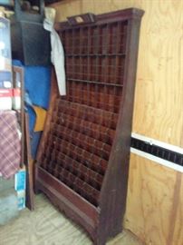 Early oak L&N Railroad brochure cabinet w/flyers & time tables.