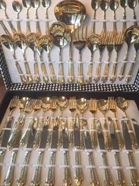 Gold plated flatware set from Italy