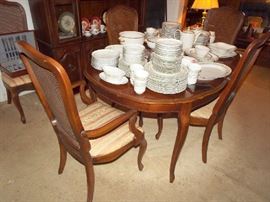 Dining table & 6 chairs, sets of china