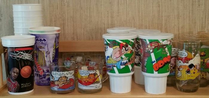Collector's Basketball, Olympics, Snoopy, Garfield cups and glasses