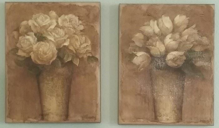 Flower prints on canvas