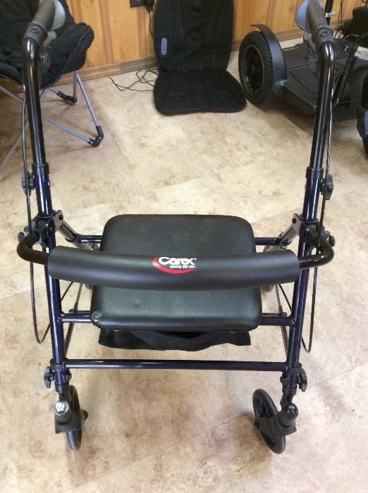 Drive Medical Rollator Walker Aluminum Folding With 6" Wheels Basket Soft Seat