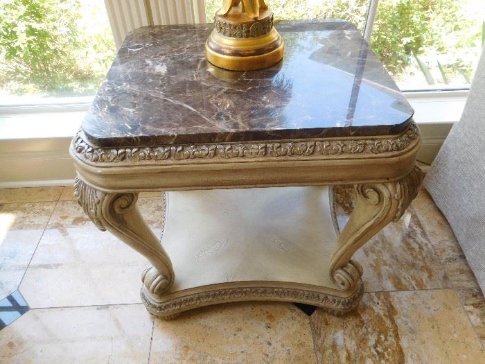 Pair of these marble top end tables