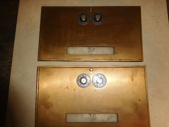 Vintage brass mailbox doors