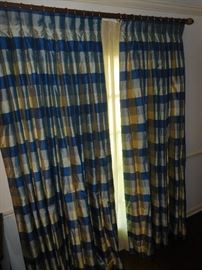 Silk curtains with backing
