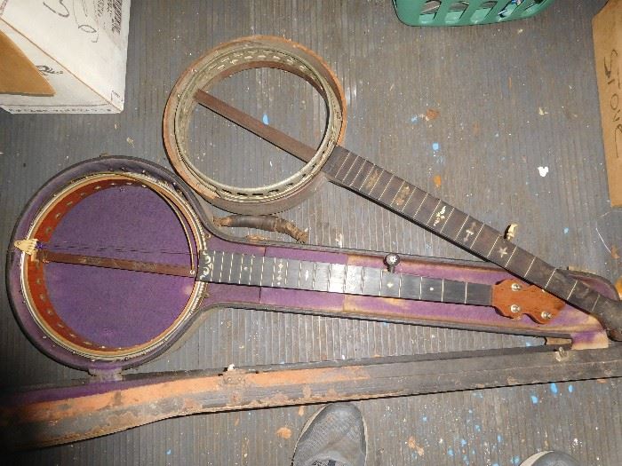 Antique banjos frames with mother of pearl inlay