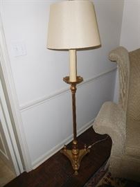 Antique brass claw foot floor lamp
