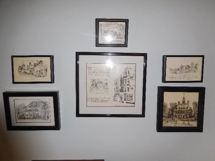 Countryside Europe etchings