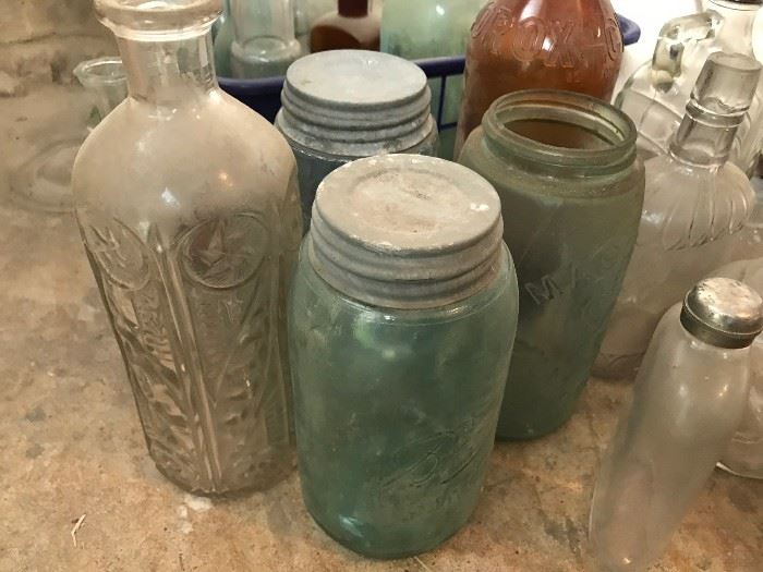 very old glass. Clorox bottle, other interesting bottles
