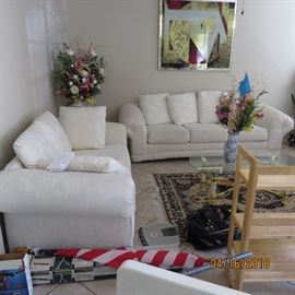 Barkel White Sofa-$725 Love Seat $450
