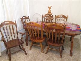 Pine Dining Room Table/6-Chairs and one 12" leaf by Broyhill