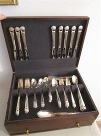 Silver Plate Flatware Set in Case, 1847 Rogers Bros. "Eternally Yours", Service for 8