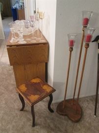 3-Candelabra Floor Accessory plus various Accent Tables