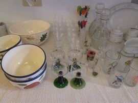 Bowls, Stems, Juice Glasses, and Decanters
