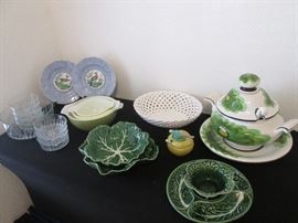 Hand-Painted Soup Tureen from Portugal.  Note the Pyrex 3-Piece Mixing Bowl Set
