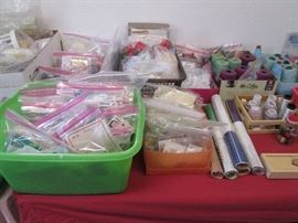 Sewing Notions:  Lots of Thread, Fabrics, Buttons, Patterns and Craft Items and Kits