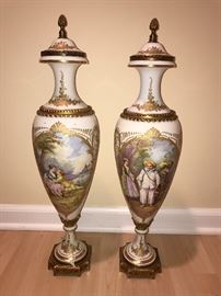 Pair of Sevres Urns signed Gillet
That stand 25" tall