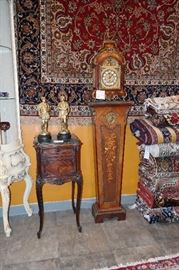 Italian Marquetry clock with stand 