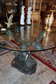 Bronze turtle center piece table 