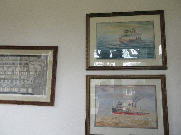 Ships watercolors by Paul Ashack