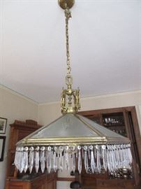Fabulous antique  crystal and brass chandelier