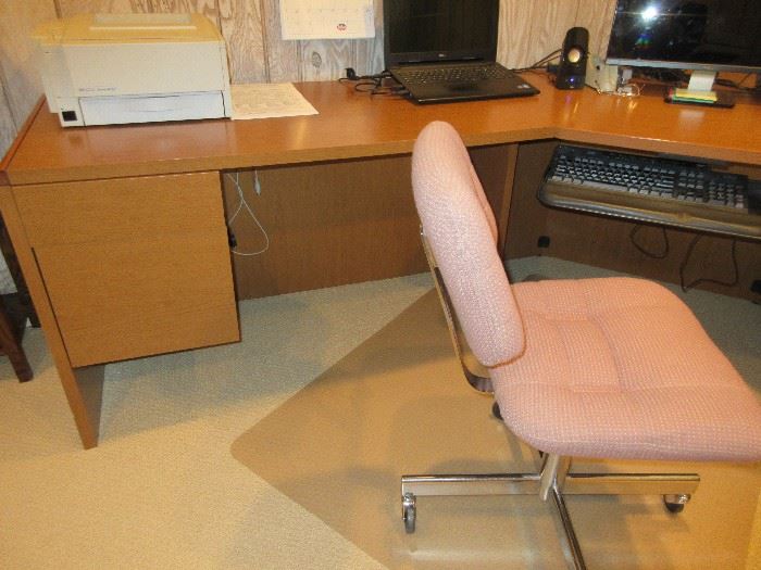 Desk without pink chair