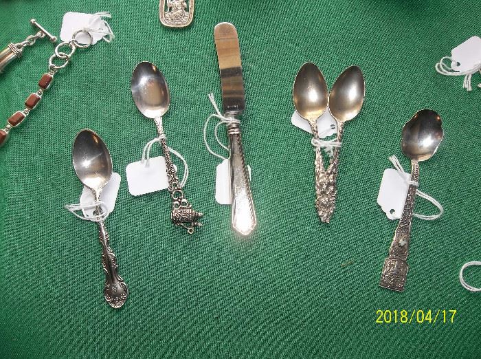 more sterling silver spoons and spreader