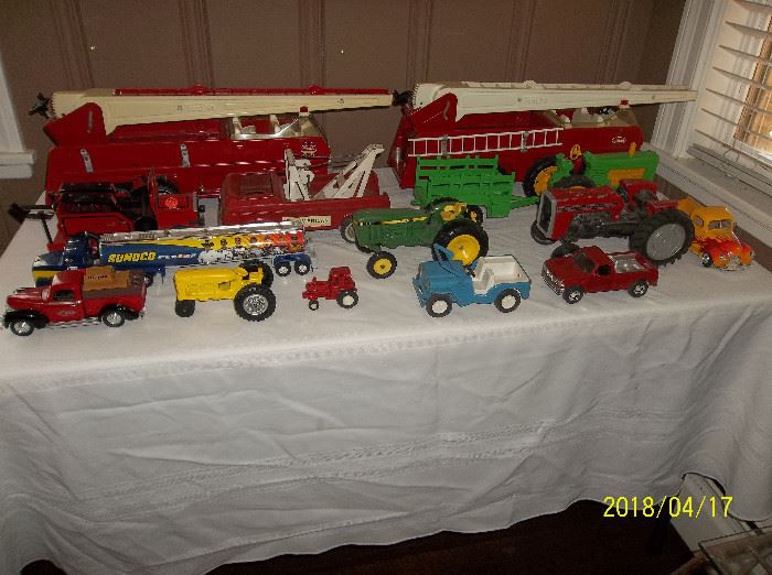 vintage trucks, cars, tractors (lots more still in boxes)