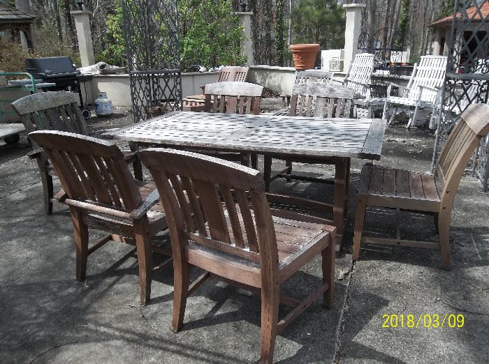 outdoor table, chairs and more