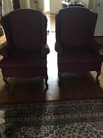2 wingback chairs