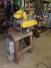 Metal Chop Saw and stand. We also have MANY new blades!!!!