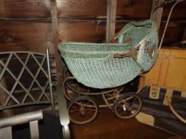 Wicker Baby Carriage