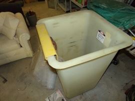 This is a Single Man Lift Truck Bucket and Removable Metal Tool Holding Bracket