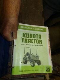 The Kubota Tractor Operational Manual that goes with the Kabota Tractor.