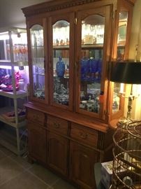 Oak nice quality china cabinet