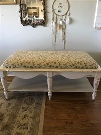 Upholstered painted coffee table/seating