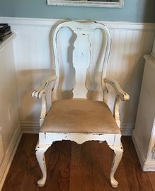 Chalk painted upholstered chair