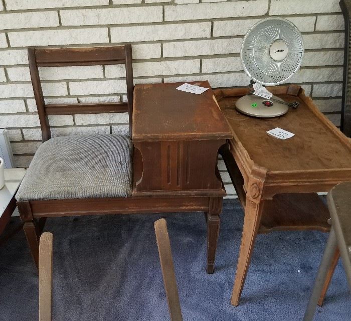Vintage Telephone Table (Gossip Chair) SOLD & Antique Table STILL AVAILABLE