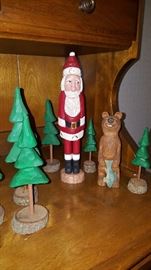 Christmas Santa and trees