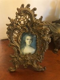 Victorian ornate brass picture frame