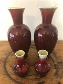 Catalina pottery Chinese style glazed vases