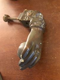 Bronze hand door knocker