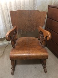 Quartersawn tiger oak rocking chair