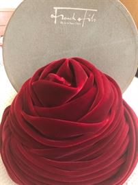 Red French "rose" hat