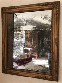 Very old gilt framed mirror