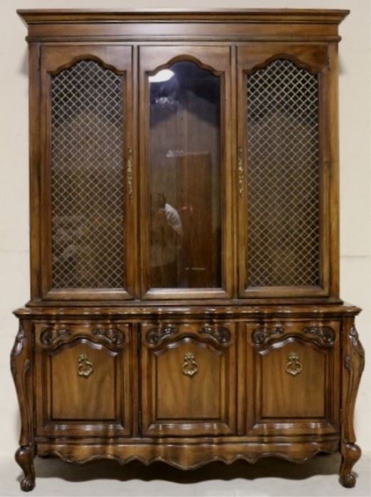 Vintage French 2 part china cabinet