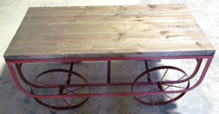 Industrial cart wood top